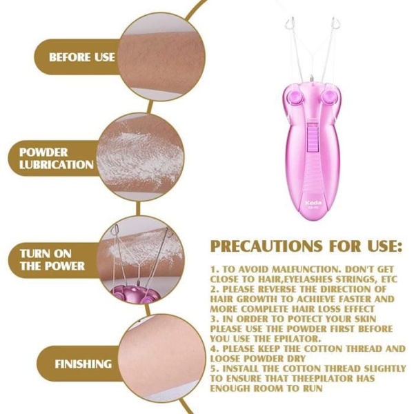 Elektrisk epilator - TD® - Skönhetsepilator - Rosa - Elektrisk - Kvinna Rosa