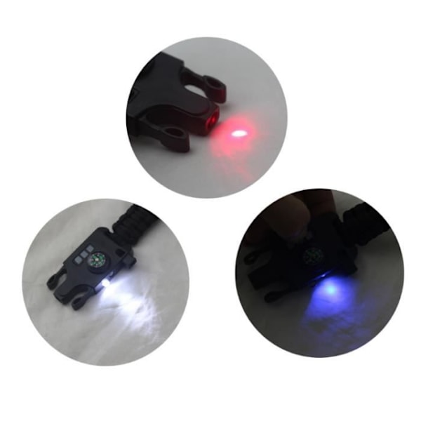 Nødbracelet til camping udendørs, campingudstyr, overlevelsesarmbånd, multifunktionelt vævet infrarød laserarmbånd.