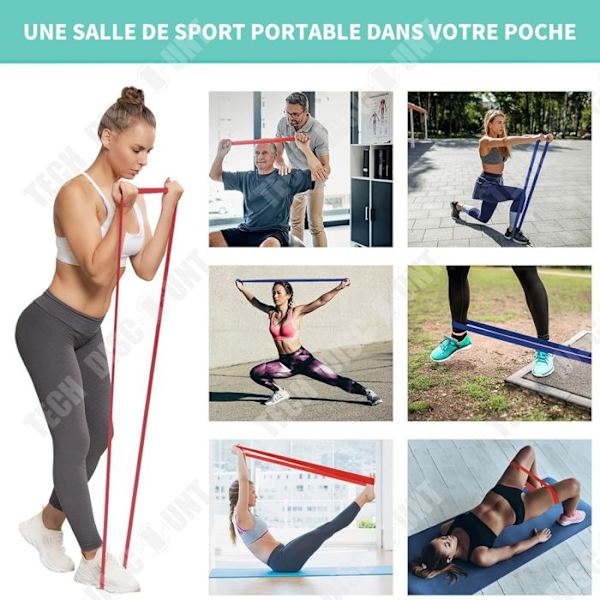 TD Elastique Musculering Sæt af 5 elastiske bånd til muskulering elastisk sport modstandsbånd til muskulering elastisk muskulering