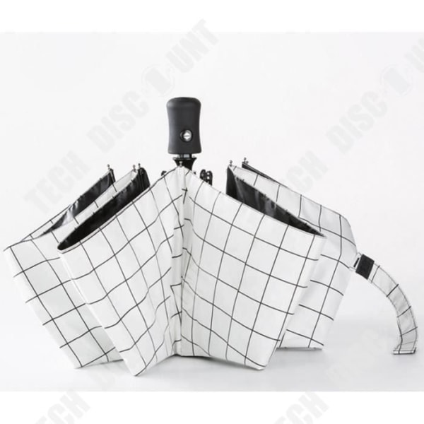 TD® hopfällbart paraply med Open Auto Close Compact Canopy Vindtät Vattentät Rayon (Vit)