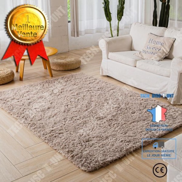 TD® matta med stor yta i sovrummet, plyschfärgat garn i sovrummet, vardagsrummet, soffbord, fluffig golvmatta nära