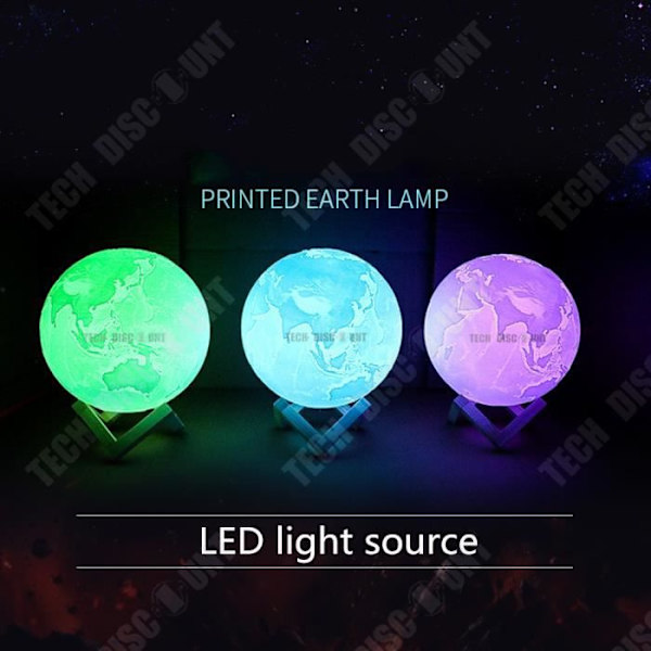TD® globus med LED lys geografi indretning jord gave lys gul belysning kugle