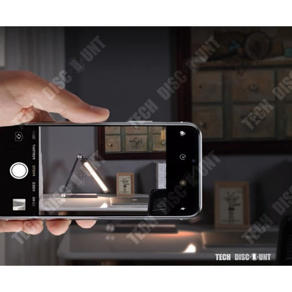 TD® USB genopladelig trådløs LED skrivebordslampe justerbar natbord lampe til telefon triangel rotation natlys fleksibel at placere.