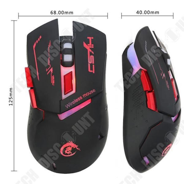 TD® Trådløs Gaming Mus til Computer Ergonomisk Højkvalitets Effektiv Flere Knapper Gaming Mus USB Opladning