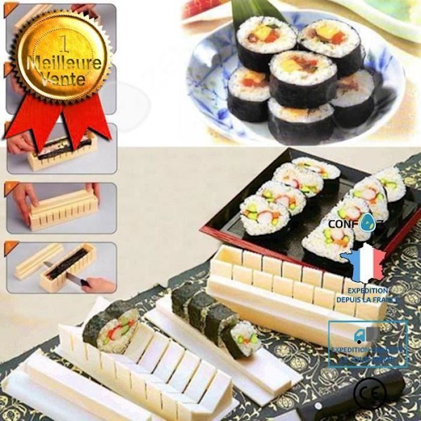Køkkenkit - CONFO - Sushi værktøjer - Høj kvalitetsplastik - Holdbar - Til hjemmet