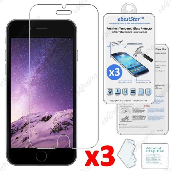 iPhone 6/6S skärmskydd - Härdat glas x 3