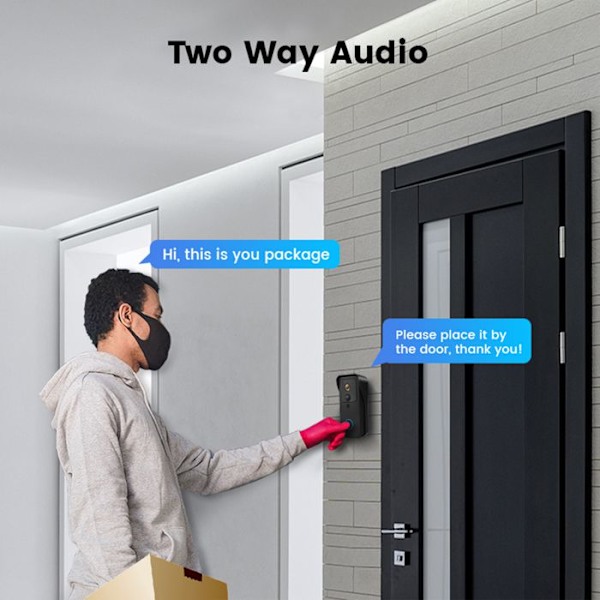 TD® Smart videodørklokke 1080P trådløs vandtæt 5G intercom dobbeltfrekvens WIFI natvision