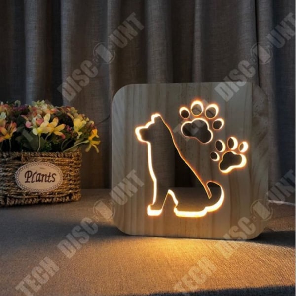 TD® Blandad BORDSLAMPA - 3D nattlampa Kreativ belysning Heminredning - Hund - gul MIDENG™