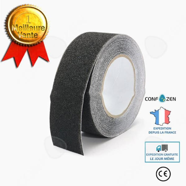 C® Rulle Tape Klæbende Skridsikker Abrasiv Grip Sort 5cm*5m*2 sæt