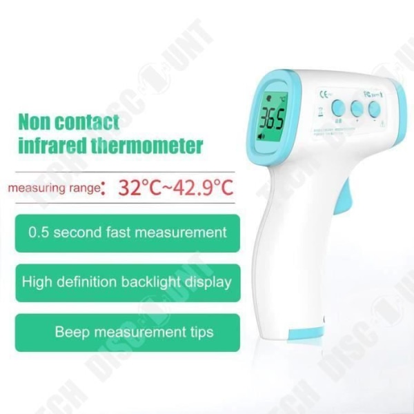 TD® Instant Digital LCD Infraröd Beröringsfri panntermometer temperaturpistol för baby, barn, vuxna