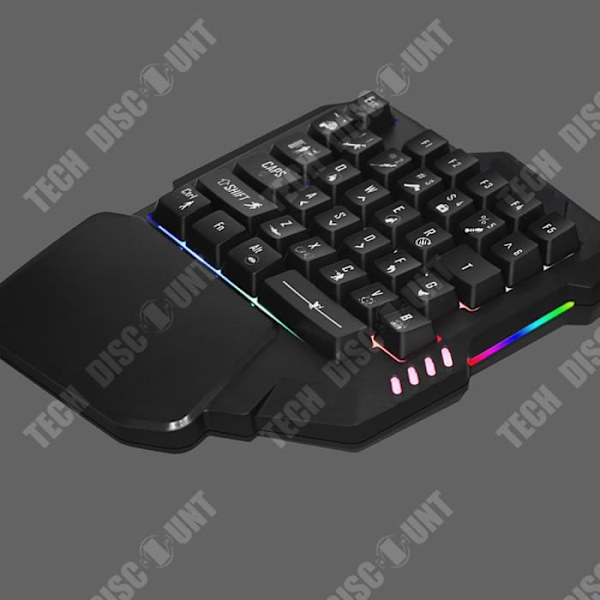 Ett handmekaniskt tangentbord QWERT INN® 35 tangenter RGB-belysning med sju färger Stor handledsstöd Passar alla modeller