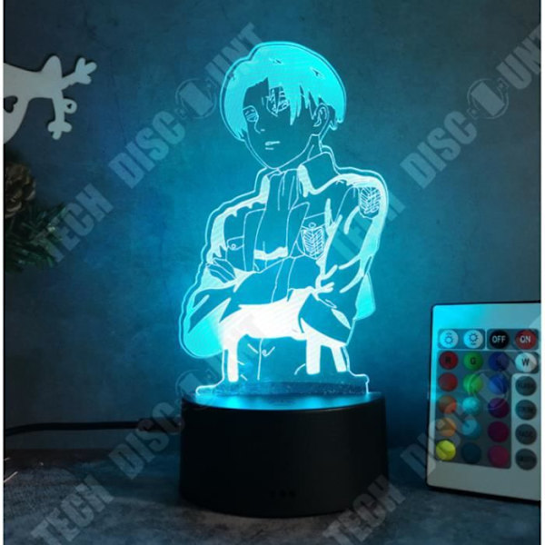 TD® 3D Illusioona Lamppu Led Yövalaisin Animoitu Attack on Titan Kapteeni Levi Ackerman Figuurilamppu 7 Väriä Kosketuslampun.