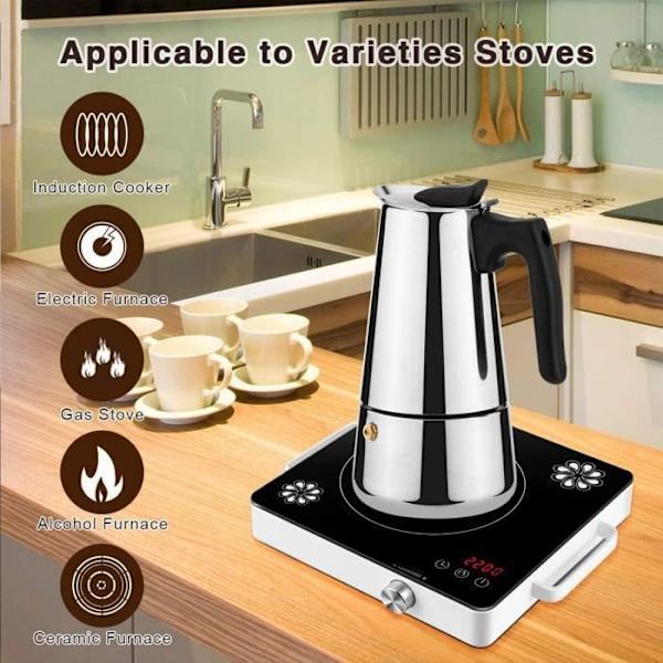 Moka kaffemaskine til hele bønner, køkkenudstyr, kaffe, te, kaffe med mælk, solid design, grå farve