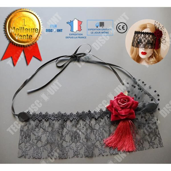 TD® Sexig svart spetsmask kvinna 50 röda nyanser av grått Julfest deco halvansikte prinsessa drottning smycken skönhet enkel elegant Svart röd