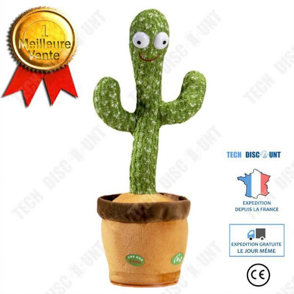 TD® Cactus danserende den snoede kaktus vil sno sig, synge og danse den genopladelige fødselsdagsgave
