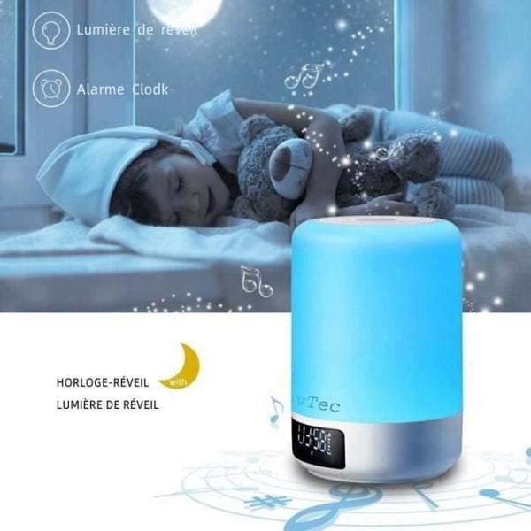 Bluetooth-kaiutin INNOVTEC Langaton Kosketuslamppu Herätyskello LED-näytöllä iPhone, iPad ja Android-laitteille