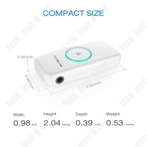 TD® Bärbar bil Bluetooth-ljudmottagare Trådlös Adapter Stereo Musik Streaming Output Handsfree-samtalssändare