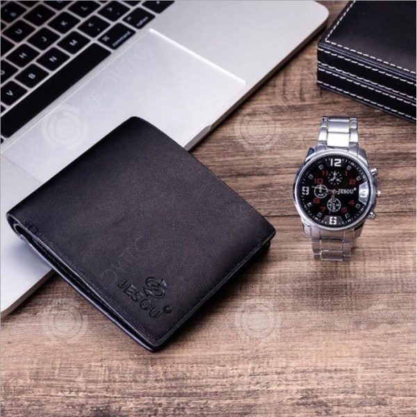 INN® Quartz Movement Watch Presentset för män Presentset för män Snyggt förpackat klocka + plånboksset