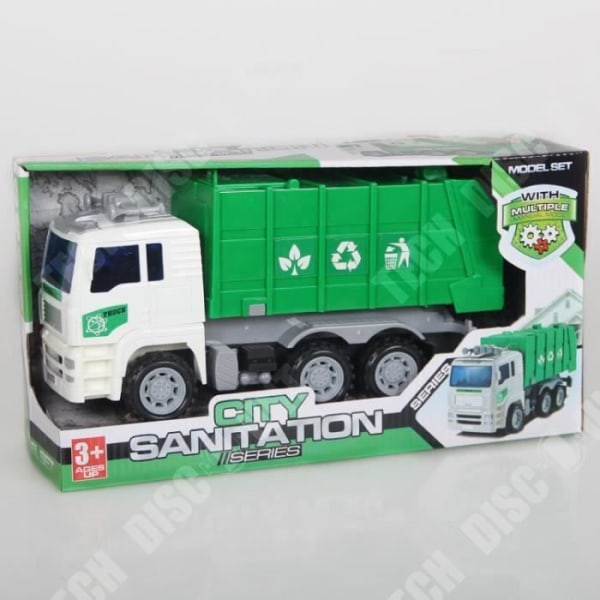 TD® Sopbil Återvinningsbil Barn Grön skalamodell Lastbil Dump sopbil Leksak Födelsedagspresent Julfest