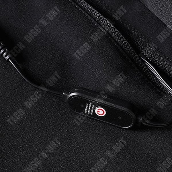 TD® Smart uppvärmd bomullsjacka för män med USB-laddning med huva Svart M