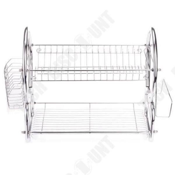 TD® Dish Drainer - Rostfritt stål - Kök - Hem - Torkning - 2-vånings Organizer - Disk - Anti-Rost Grid