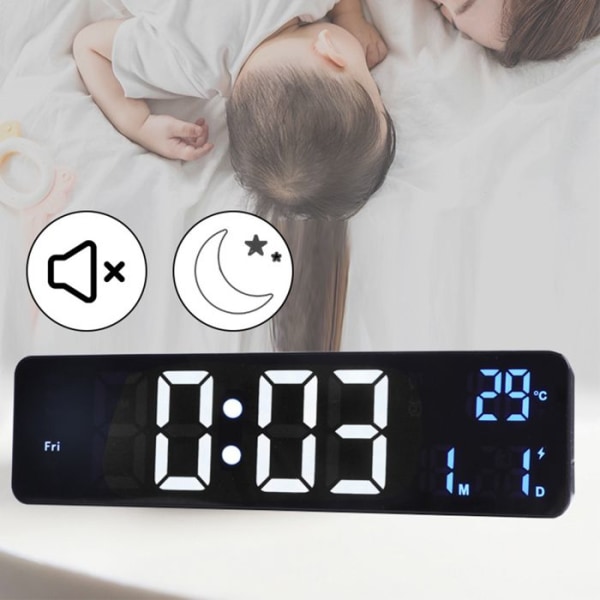 Elektronisk väckarklocka - TD® - Plug-in modell - Ljuskänslig - Modern design - Grå