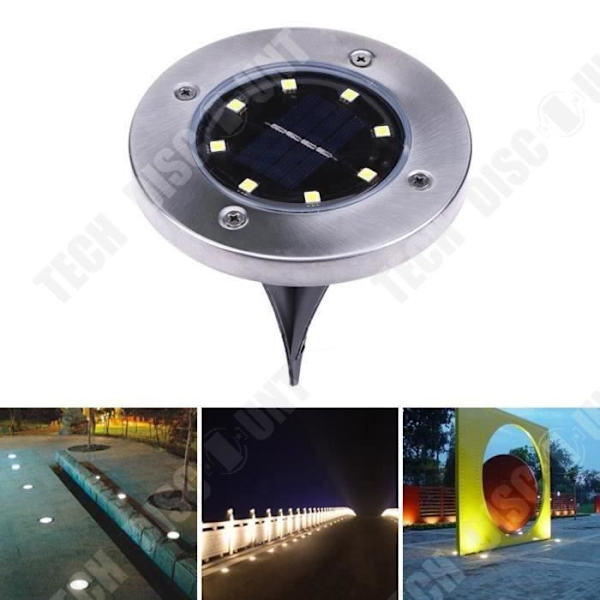 TD® 4 dele LED energi, der kører på solenergi til haven - Solcellelampe 8 LED vandtæt til at begrave i haven, terrasse.