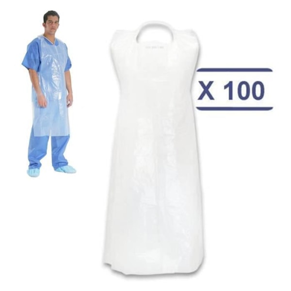TD® 100 Engångsförkläden i polyeten - Vit plast - Professionella förkläden