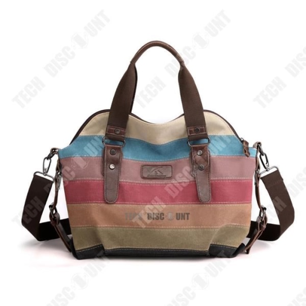 TD® väska med stor kapacitet för kvinnor 36*15*32 cm färgblockerande förvaring med flera fickor Avtagbar axelrem