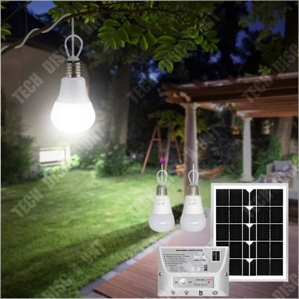 TD® Lille solenergisystem til camping udendørs med mobil strømforsyning til Bluetooth-belysning