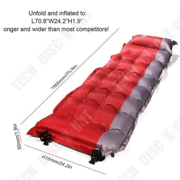 TD® Uppblåsbar sovmadrass - campingsäng uppblåsbar matta för resor - vandringsutrustning