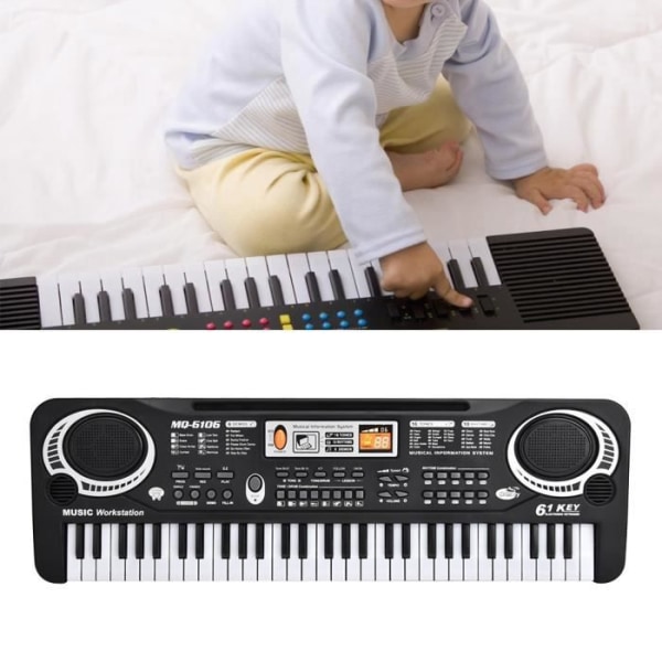 Elpiano 61 digitala tangenter digital keyboard piano musikinstrument barn leksak med mikrofon EU plug-DUO