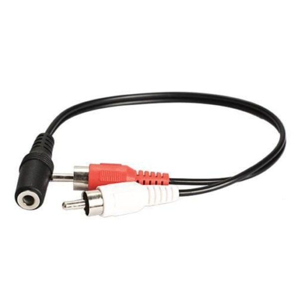 3,5 mm Audio Jack Hun til 2 Han RCA Kabel Adapter