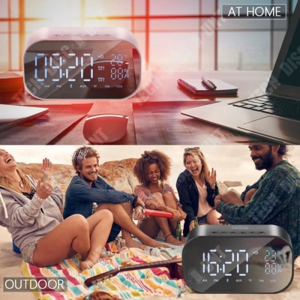 TD® väckarklocka 1800 mAh Justerbar ljusstyrka Kan användas som Bluetooth-högtalare
