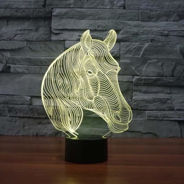 USB Nyhed Gaver 7 Farver Skiftende Dyr Hest LED Natlamper 3D LED Skrivebord Lampe Som Dekoration af