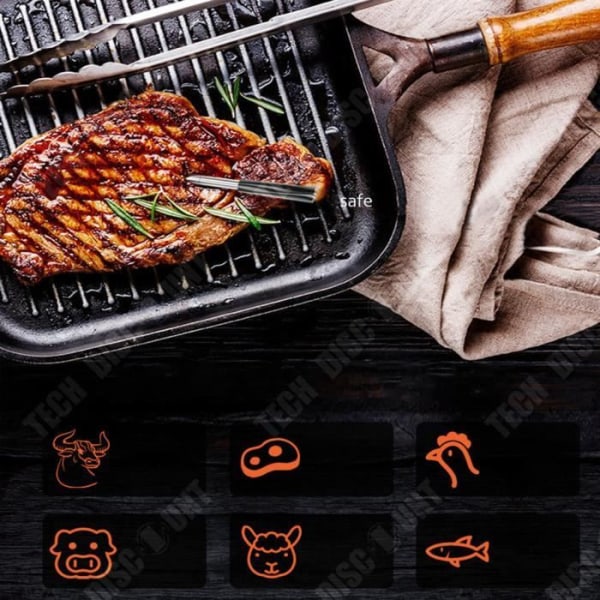TD® Mattermometer Smart Trådlös Bluetooth Mobil APP BBQ Termometer Vattentät Köttugn Grilltermometer