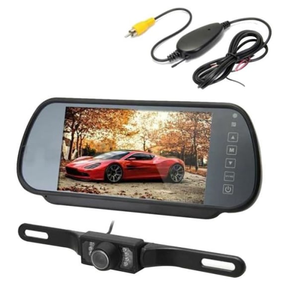 TD® Backkamera 7" LCD TFT-skärm Backspegel Trådlös Backup-kamera för Bil Auto/