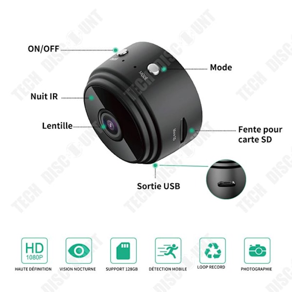TD Mini dold kamera full HD 1080P inspelare mikrokamera WiFi cam mörkerseende rörelsedetektering övervakningskameror