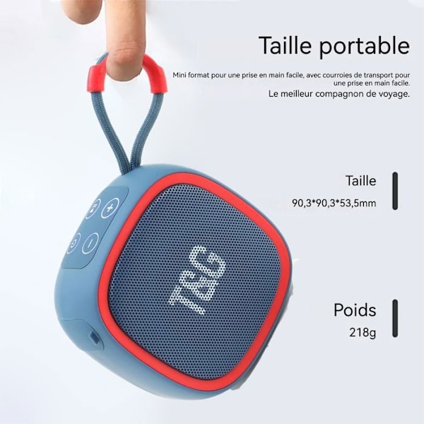 Bluetooth højttaler INN®90.3x90.3x53.5mm 5W 3.7v rækkevidde 10-15 meter lyse bluetooth bærbar højttaler blå blå