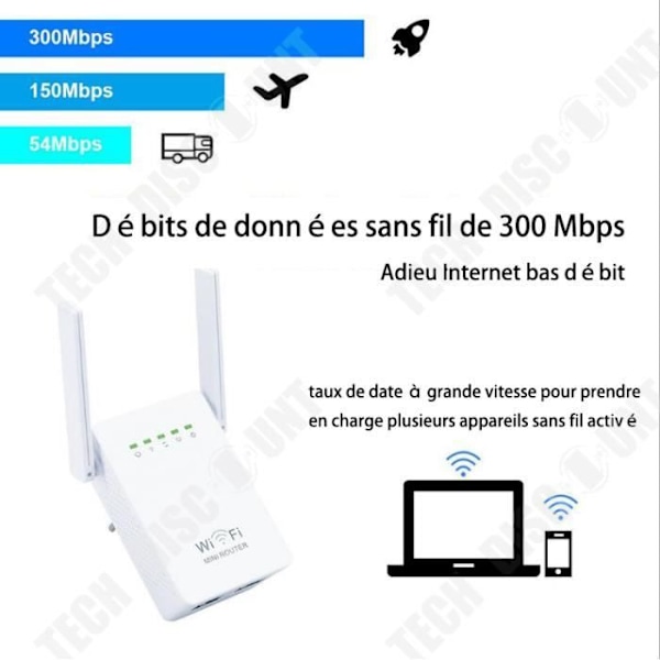 TD® Langaton toistin 300M uusi langaton signaalivahvistin kaksinkertaisella antennilla ja kaksinkertaisella verkkosarjalla