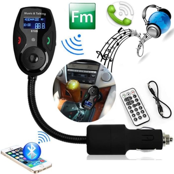 Handsfree bilsats Bluetooth FM-sändare ljud MP3-spelare trådlös