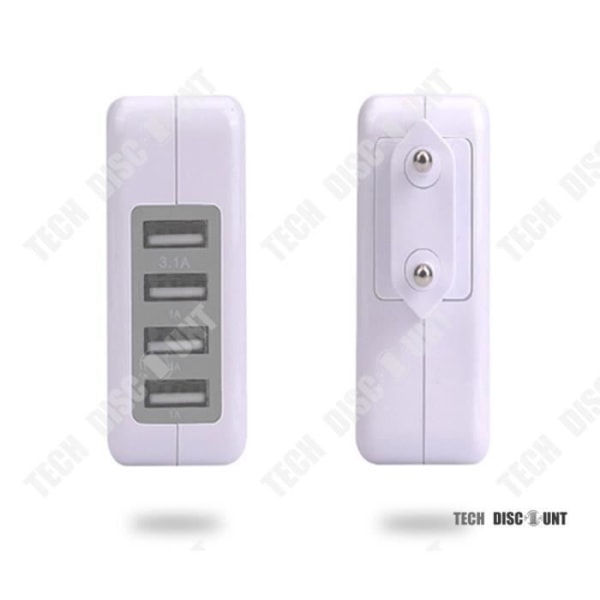 USB-lader TD® Direkte lader 4USB Mobiltelefonadapter Multiport væg lader