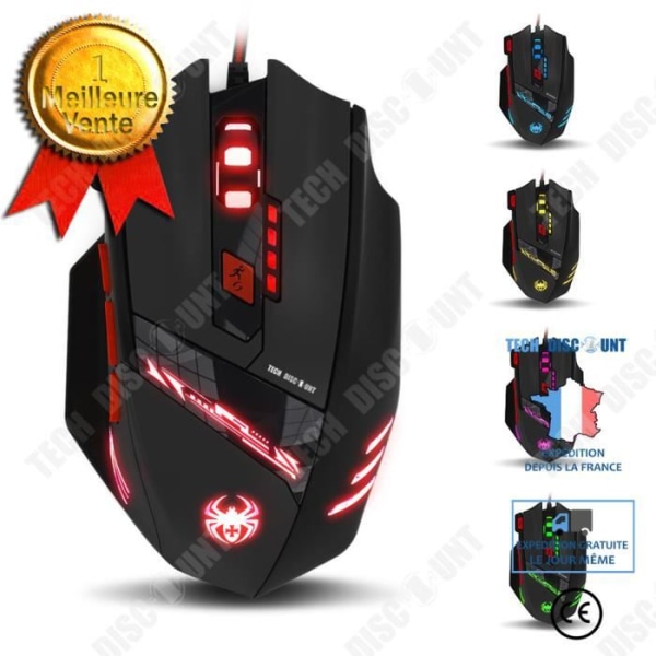 TD® Wired GAMING Mouse Desktop Justerbar DPI Perfekt grepp Handkontroll USB-funktion Flera tangenter Bakgrundsbelysning