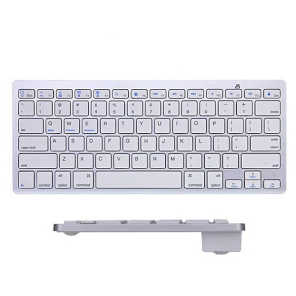 TD® Clavier Azerty fransk ekstern X5 trådløs bluetooth tablet mobil ipad skrivebord computer hvid uden mus med 78 taster