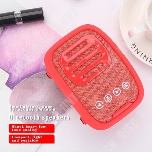 TD® S606 Bluetooth trådlös högtalare mode hem mini retro liten högtalare tyg broderi tvåfärgad högtalare röd