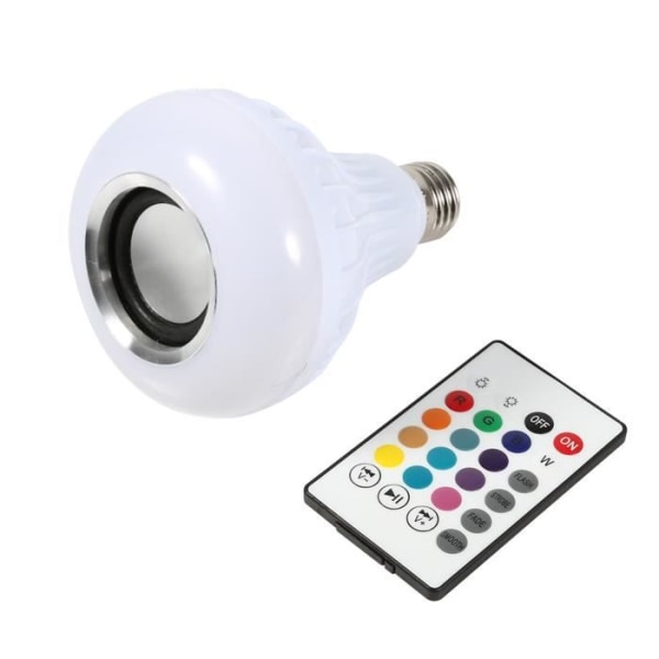 12W E27 LED RGB trådlös Bluetooth-högtalare Glödlampa Musik Audio Fjärrkontroll Lampa Vit