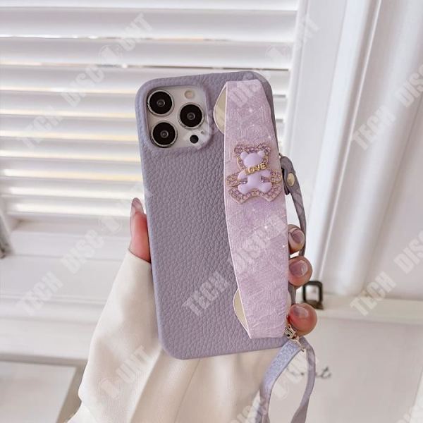 TD® Lædertaske med lynlås til iPhone 13 Pro, Justerbart håndledsstropp, Modstandsdygtig over for fingeraftryk