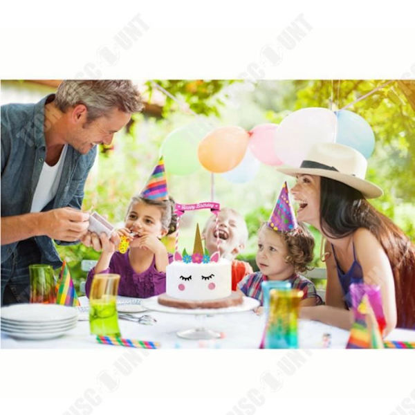 TD® Teeman koristeet unicorn syntymäpäivä tytölle sateenkaari käsintehty uudelleenkäytettävä juhlapallo banneri happy birth Flerfärgad