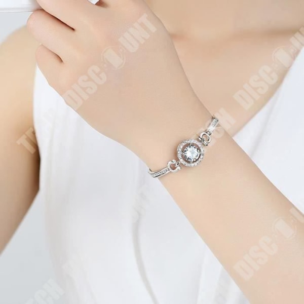 TD® Damarmband Kristallberlocker Elegant Zirkon Rhinestone Vit Kedja Smycken Idealisk present till kvinnor Tjej - 925 Silverpläterad