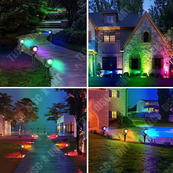 TD® 2 Pakkaus 10W RGB maapistorasia valo IP65 ulkotiloihin kestävä maisemavalaisin LED-puoti kestävä puutarhavalaisin